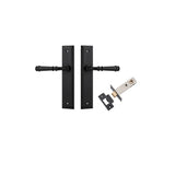 Verona Lever - Stepped Backplate Passage Kit in Brushed Chrome - side profile view