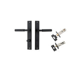 Berlin Lever - Rectangular Backplate Privacy Kit in Matt Black - privacy set configuration