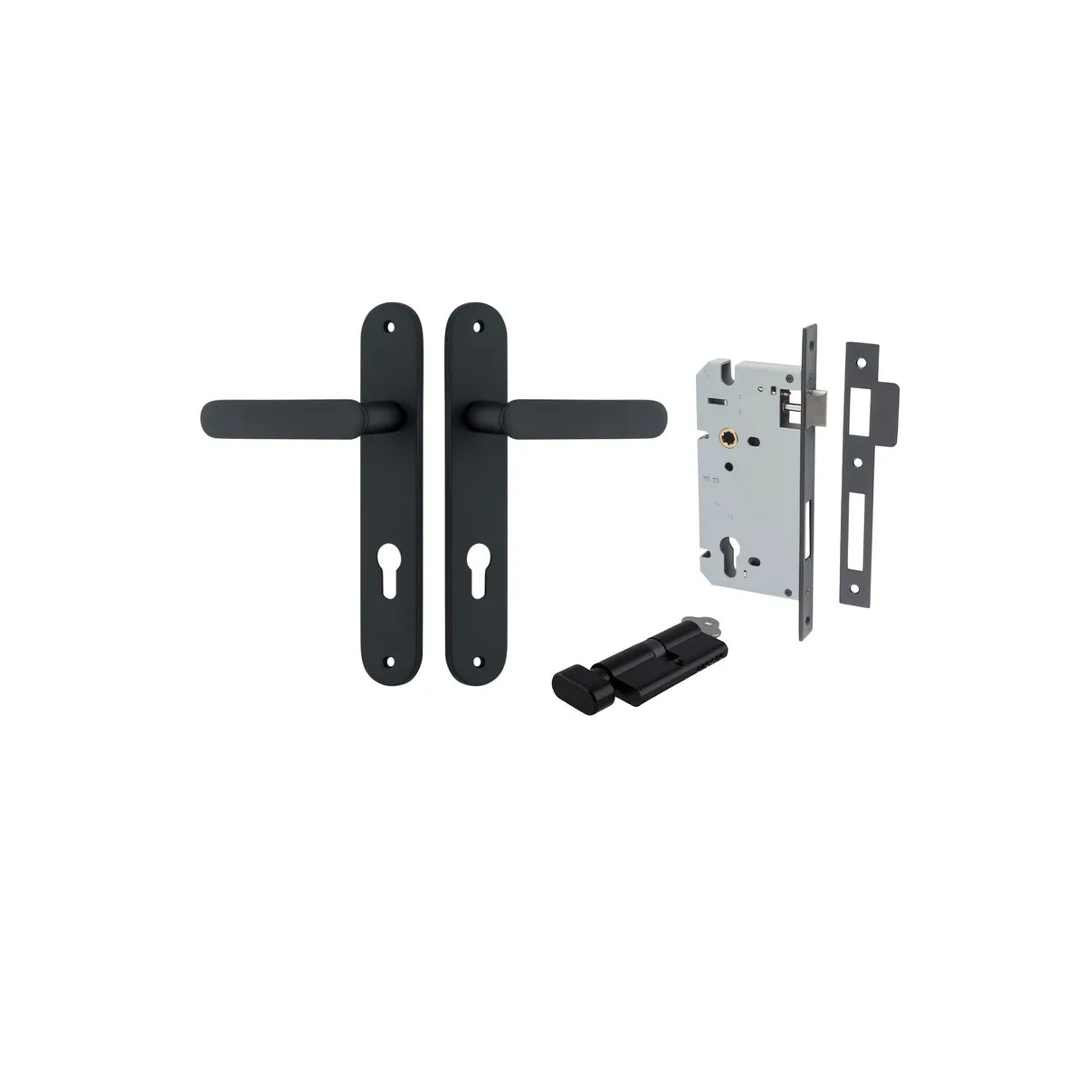 Bronte Lever - Oval Backplate Entrance Kit with High Security Lock - entrance set configuration (10 of 14)
