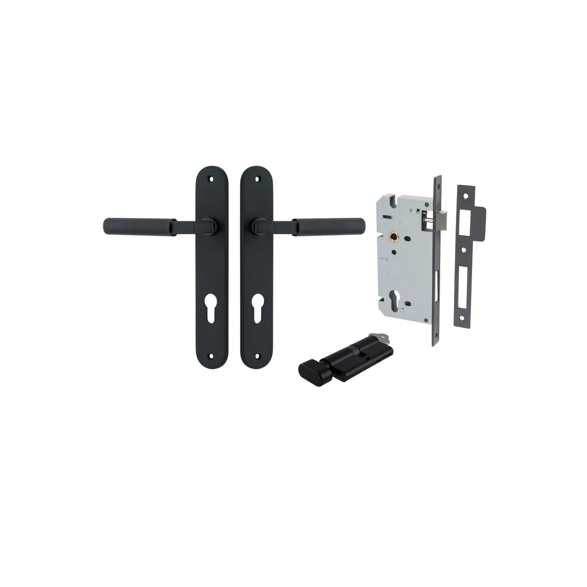 Brunswick Lever - Oval Backplate Entrance Kit with High Security Lock - entrance set configuration (9 of 12)