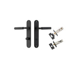 Brunswick Lever - Oval Backplate Privacy Kit in Matt Black - privacy set configuration