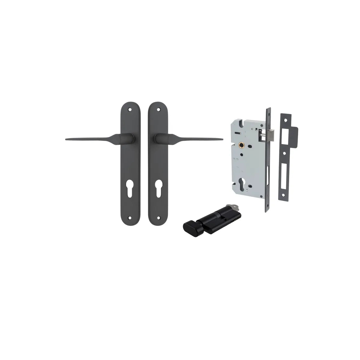 Como Lever - Oval Backplate Entrance Kit with High Security Lock - entrance set configuration (10 of 14)