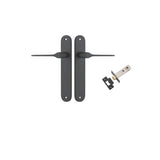 Como Lever - Oval Backplate Passage Kit in Matt Black - close-up detail view
