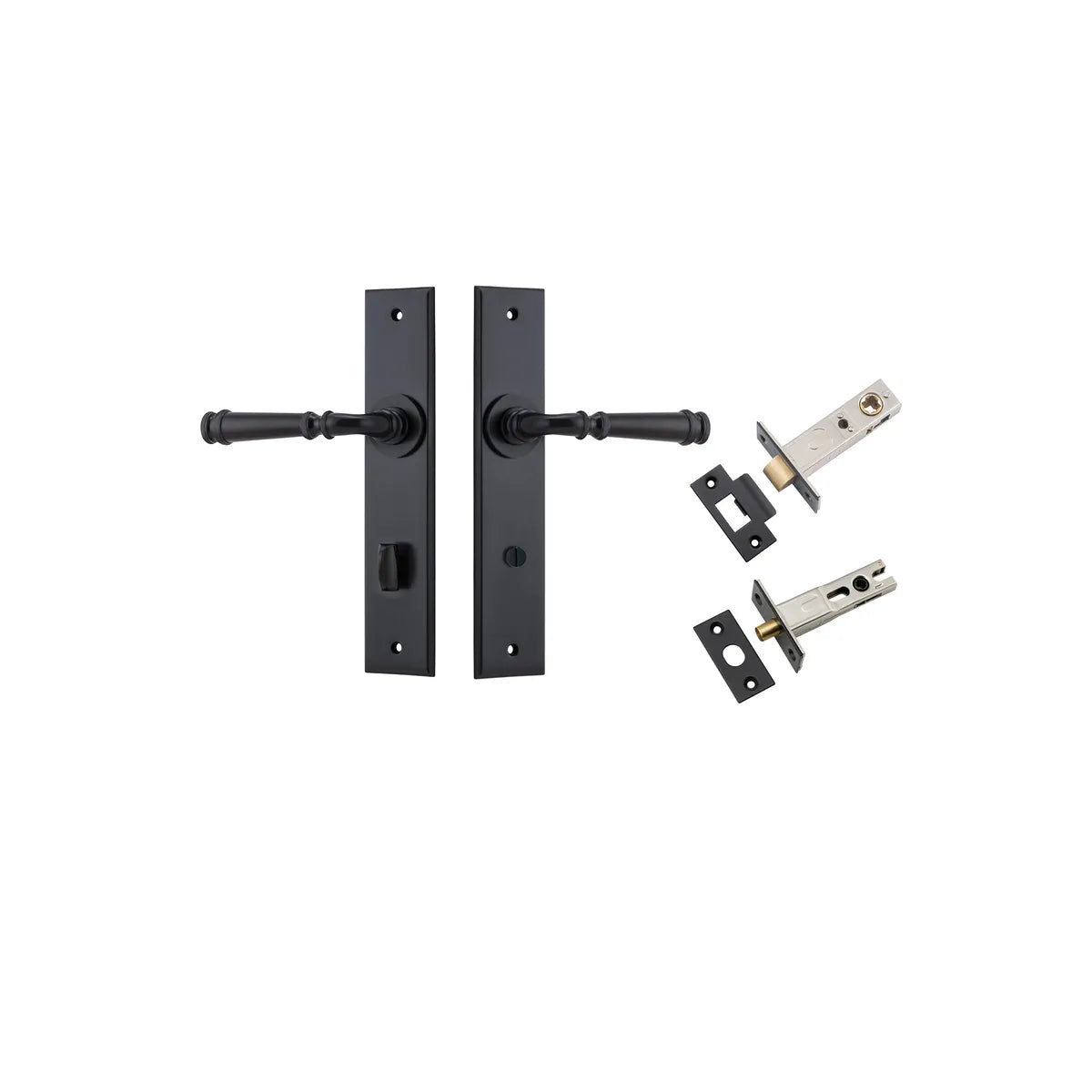 Verona Lever - Chamfered  Backplate Privacy Kit with Privacy Turn