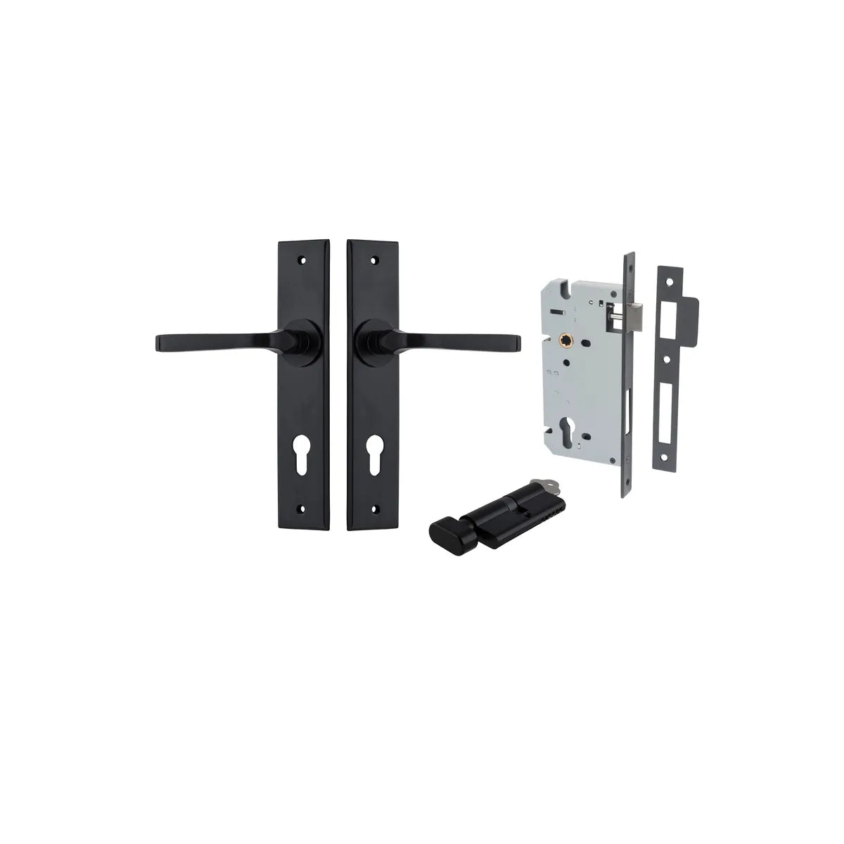 Annecy Lever - Chamfered Backplate Entrance Kit with High Security Lock - entrance set configuration (13 of 18)