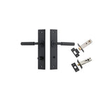 Brunswick Lever - Chamfered Backplate Privacy Kit in Matt Black - privacy set configuration