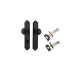 Cambridge Knob - Shouldered Backplate Privacy Kit with Privacy Turn in Matt Black - privacy set configuration