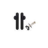 Paddington Knob - Oval Backplate Passage Kit in Matt Black - side profile view