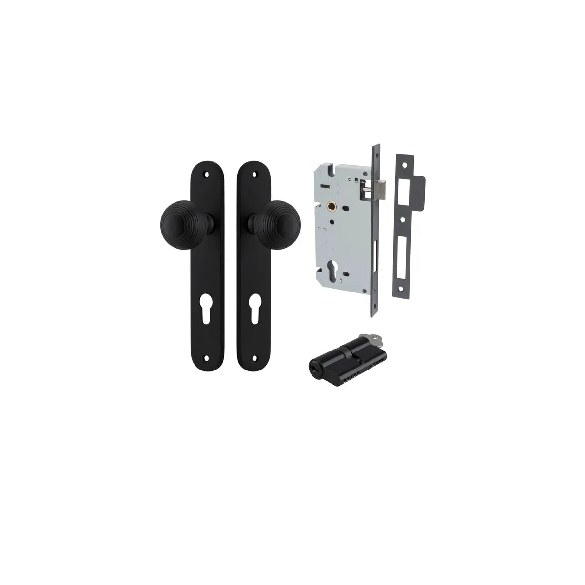 Guildford Knob - Oval Backplate Entrance Kit with High Security Lock - entrance set configuration (4 of 18)