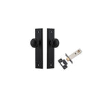 Paddington Knob - Stepped Backplate Passage Kit in Matt Black - side profile view