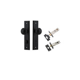 Paddington Knob - Stepped Backplate Privacy Kit with Privacy Turn in Matt Black - privacy set configuration