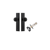 Guildford Knob - Stepped Backplate Passage Kit in Brushed Brass - side profile view