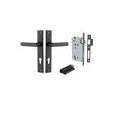 Osaka Lever - Rectangular Backplate Entrance Kit with High Security Lock in Brushed Brass - entrance set configuration