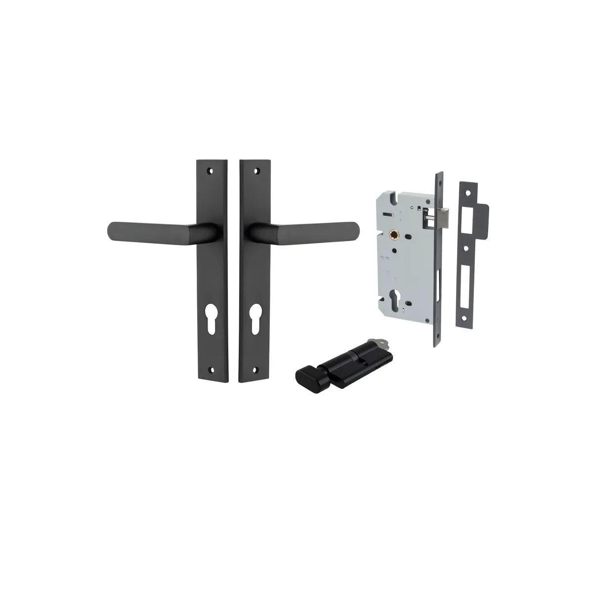 Osaka Lever - Rectangular Backplate Entrance Kit with High Security Lock - entrance set configuration (9 of 12)