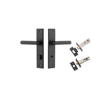 Osaka Lever - Chamfered Backplate Privacy Kit with Privacy Turn in Matt Black - privacy set configuration