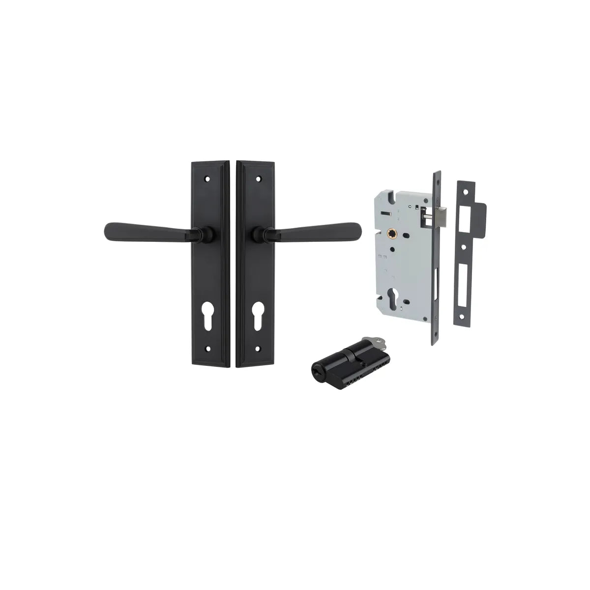 Copenhagen Lever - Stepped Backplate Entrance Kit with High Security Lock - entrance set configuration (4 of 14)
