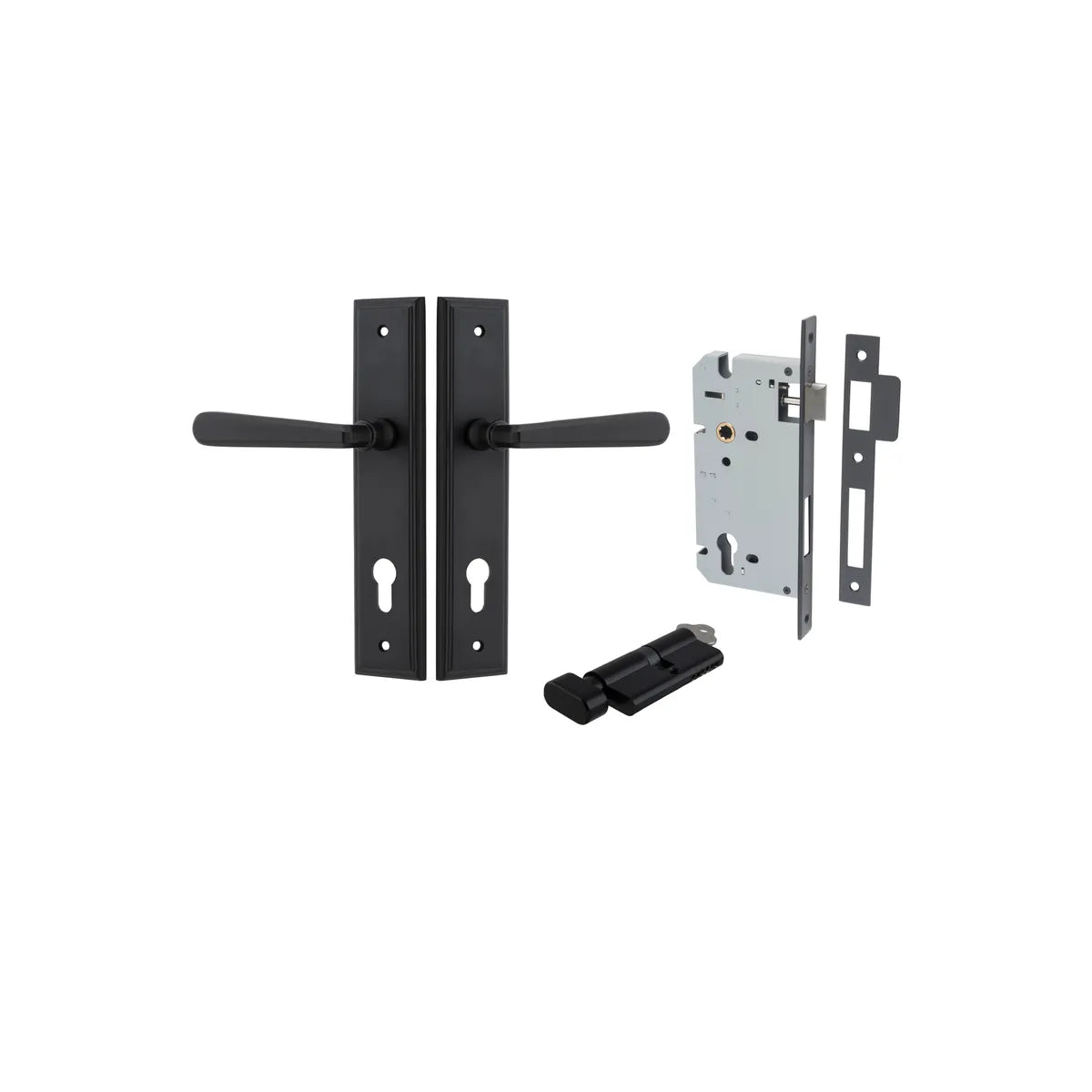 Copenhagen Lever - Stepped Backplate Entrance Kit with High Security Lock - entrance set configuration (11 of 14)