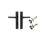 Helsinki Lever - Rectangular Backplate Privacy Kit with Privacy Turn