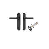Helsinki Lever - Oval Backplate Passage Kit in Matt Black - side profile view