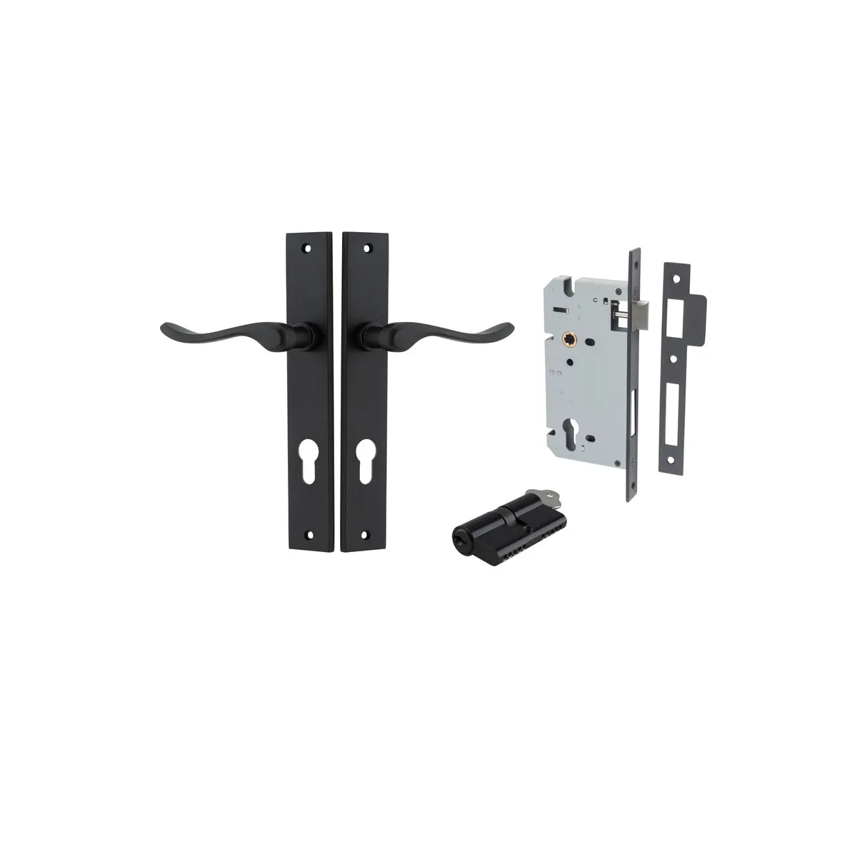 Stirling Lever - Rectangular Backplate Entrance Kit with High Security Lock - entrance set configuration (4 of 16)