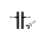 Stirling Lever - Rectangular Backplate Passage Kit in Matt Black - side profile view