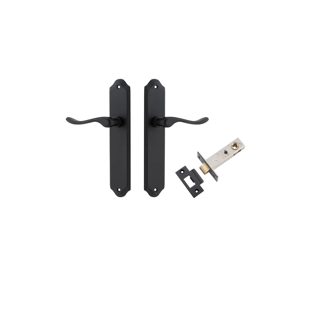 Stirling Lever - Shouldered Backplate Passage Kit in Matt Black - side profile view