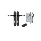 Stirling Lever - Oval Backplate Entrance Kit with High Security Lock in Brushed Chrome - entrance set configuration