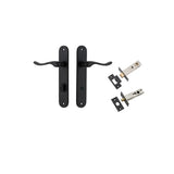 Stirling Lever - Oval Backplate Privacy Kit with Privacy Turn in Matt Black - privacy set configuration