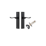 Stirling Lever - Stepped Backplate Passage Kit in Matt Black - side profile view