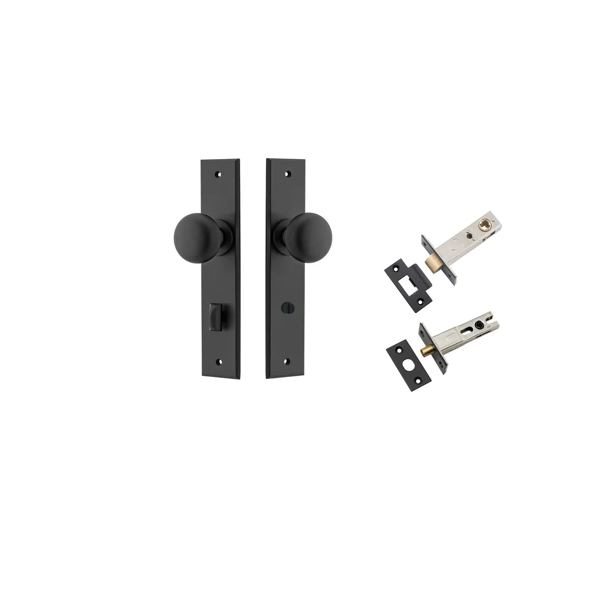 Cambridge Knob - Chamfered Backplate Privacy Kit with Privacy Turn