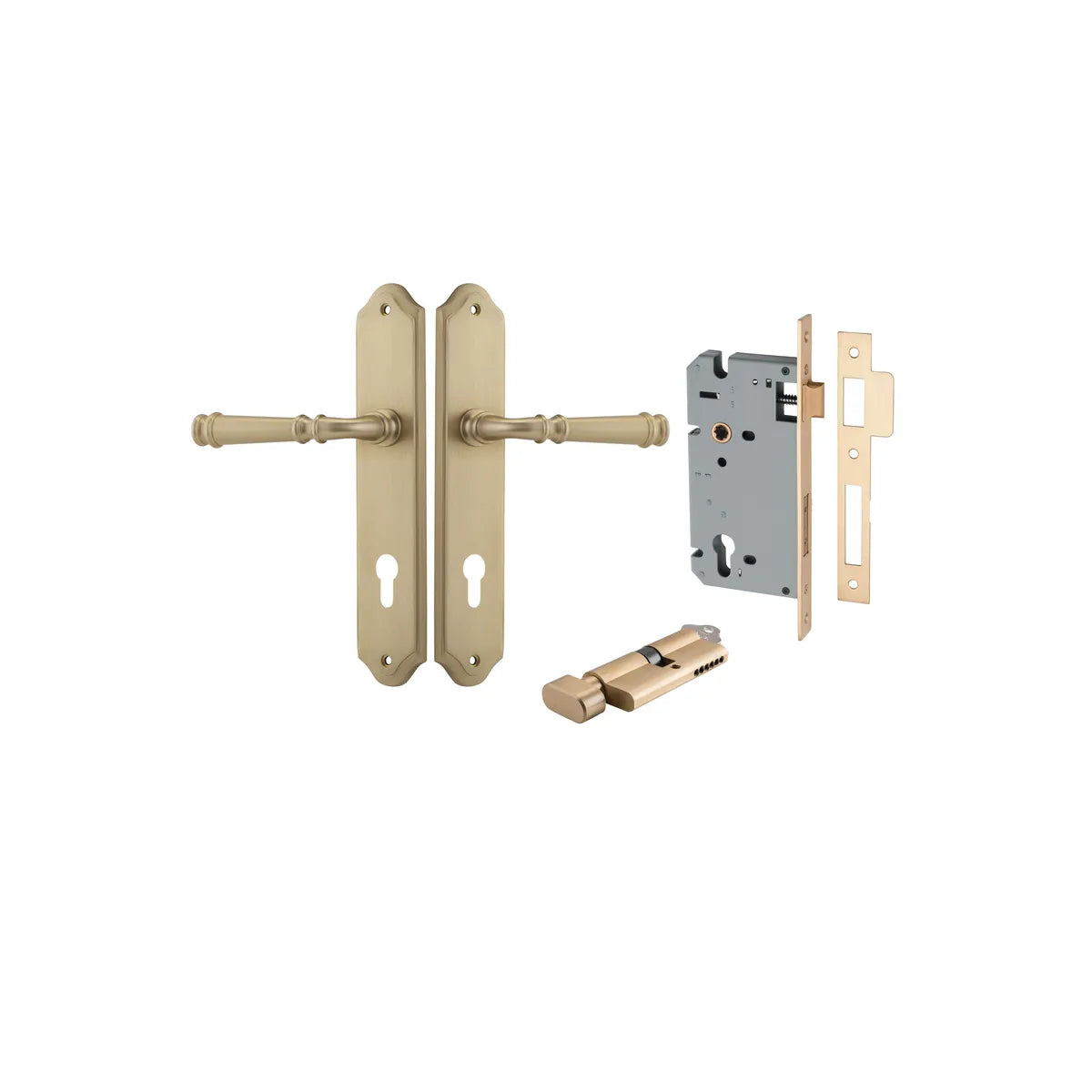Verona Lever - Shouldered Backplate Entrance Kit with High Security Lock - entrance set configuration (10 of 18)
