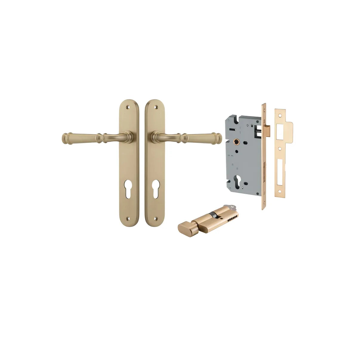 Verona Lever - Oval Backplate Entrance Kit with High Security Lock - entrance set configuration (10 of 18)