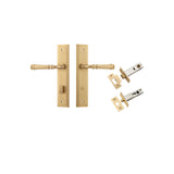 Verona Lever - Stepped Backplate Privacy Kit with Privacy Turn in Brushed Brass - privacy set configuration