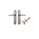 Sarlat Lever - Shouldered Backplate Passage Kit in Distressed Nickel - side profile view
