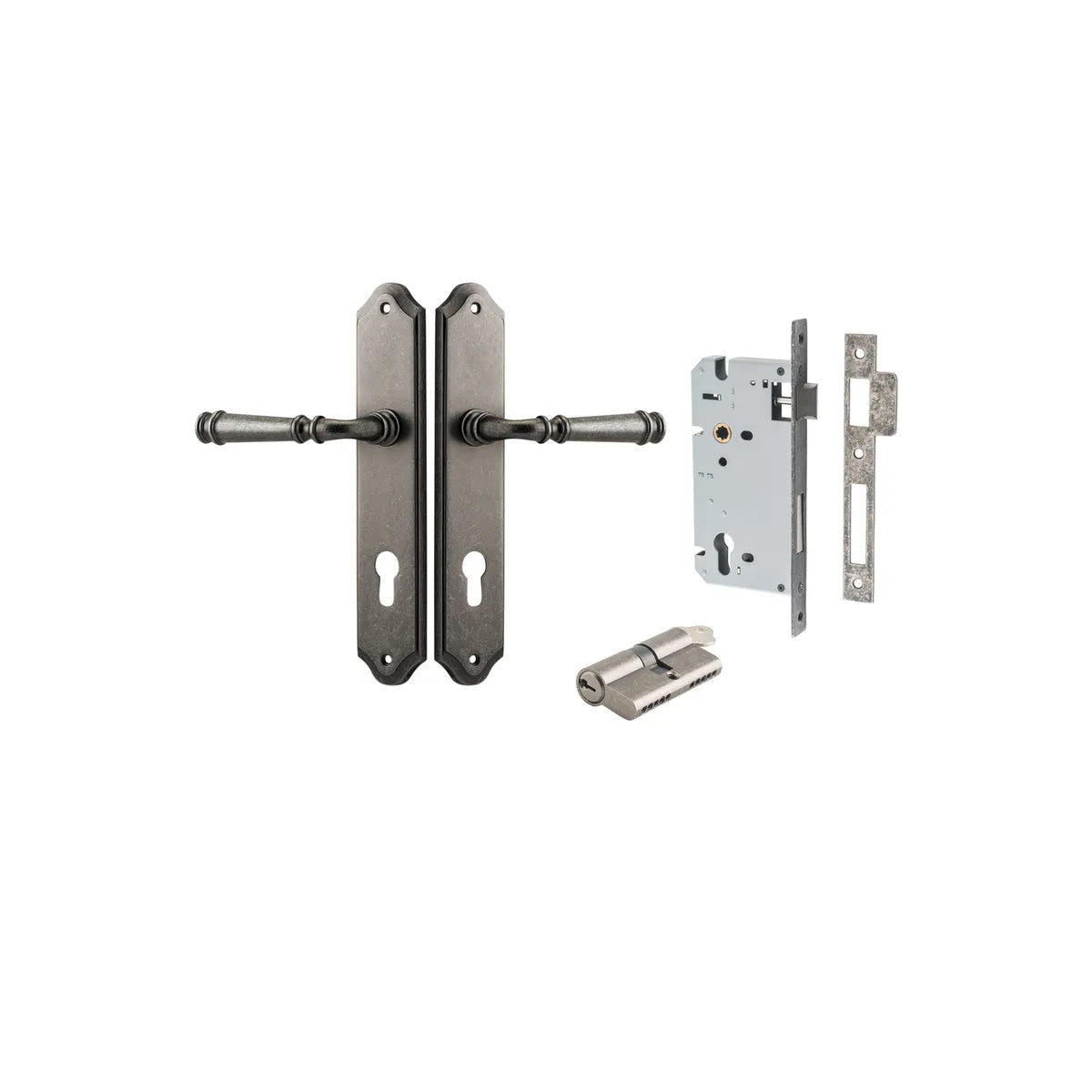 Verona Lever - Shouldered Backplate Entrance Kit with High Security Lock - entrance set configuration (3 of 18)
