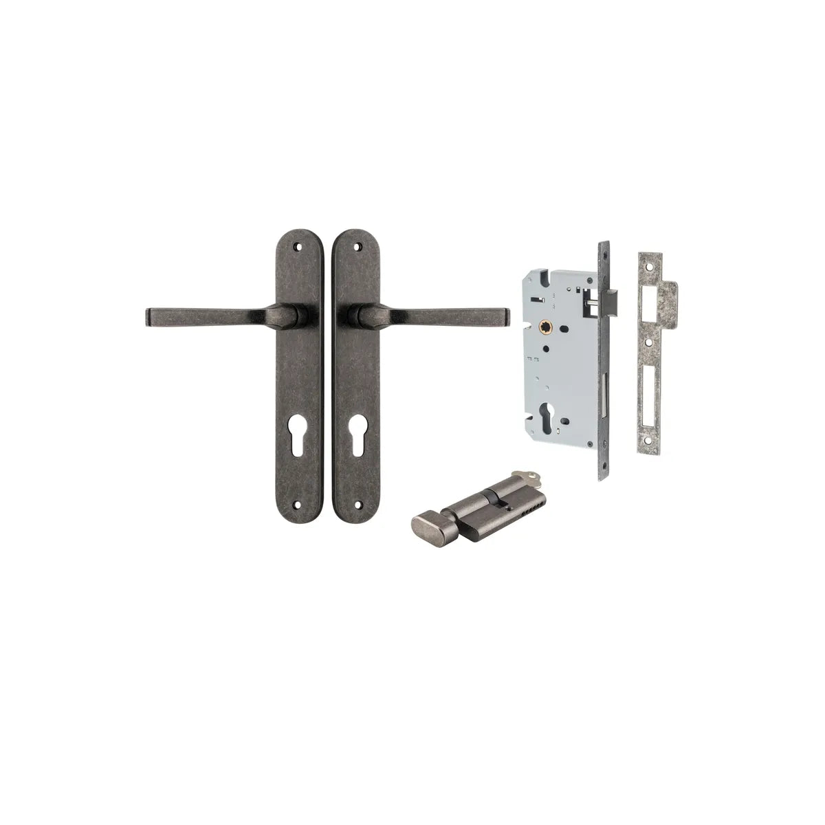 Annecy Lever - Oval Backplate Entrance Kit with High Security Lock - entrance set configuration (12 of 18)