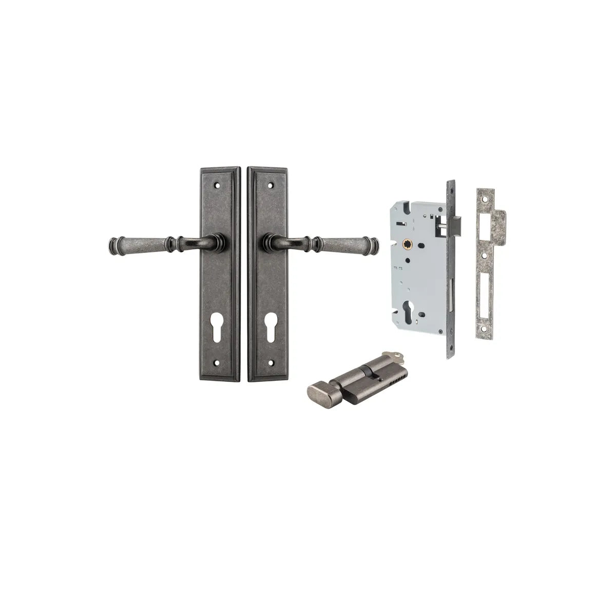 Verona Lever - Stepped Backplate Entrance Kit with High Security Lock - entrance set configuration (12 of 18)