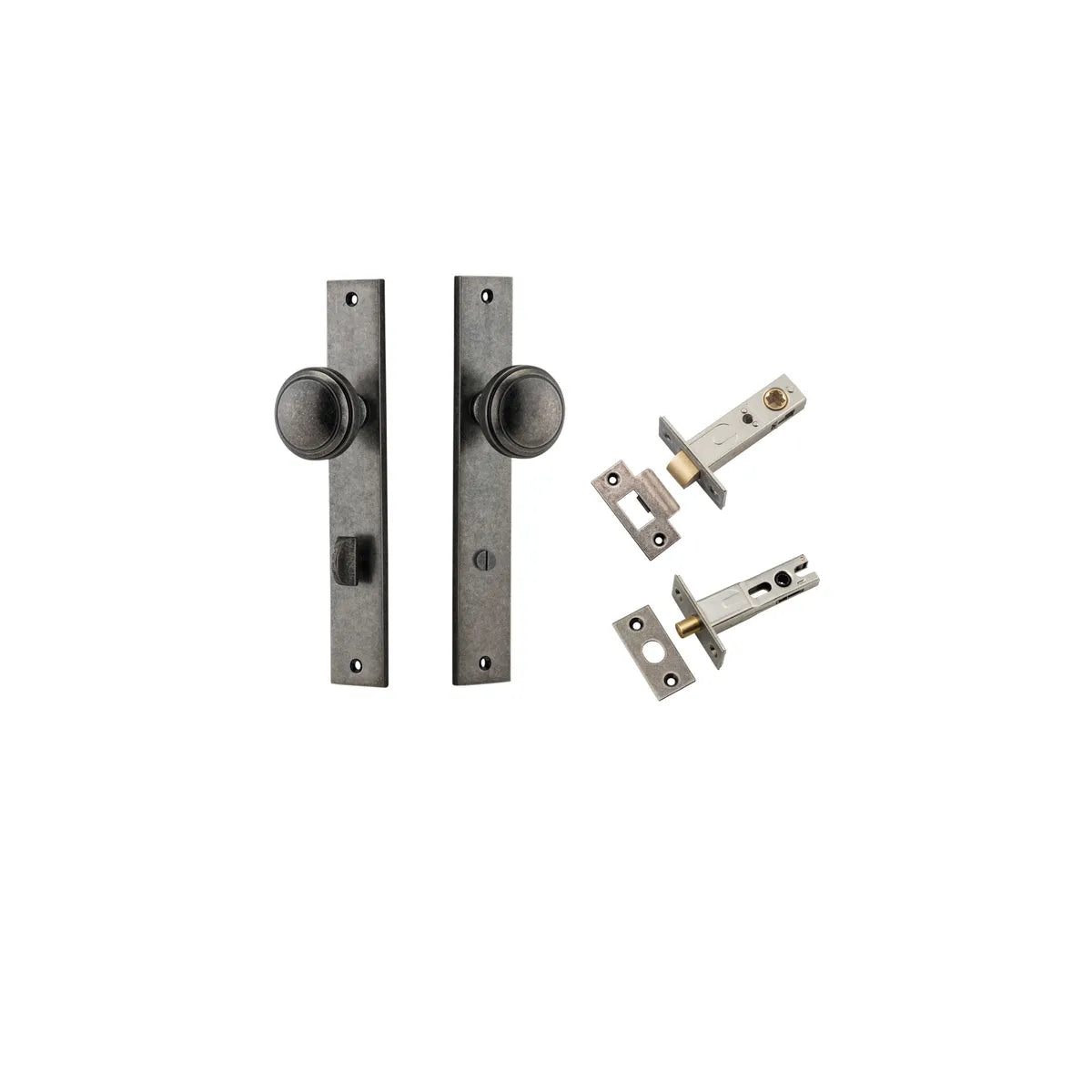 Paddington Knob - Rectangular Backplate Privacy Kit with Privacy Turn