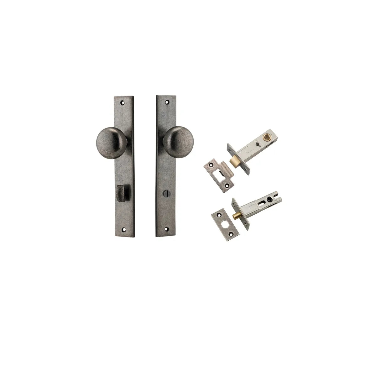 Cambridge Knob - Rectangular Backplate Privacy Kit with Privacy Turn