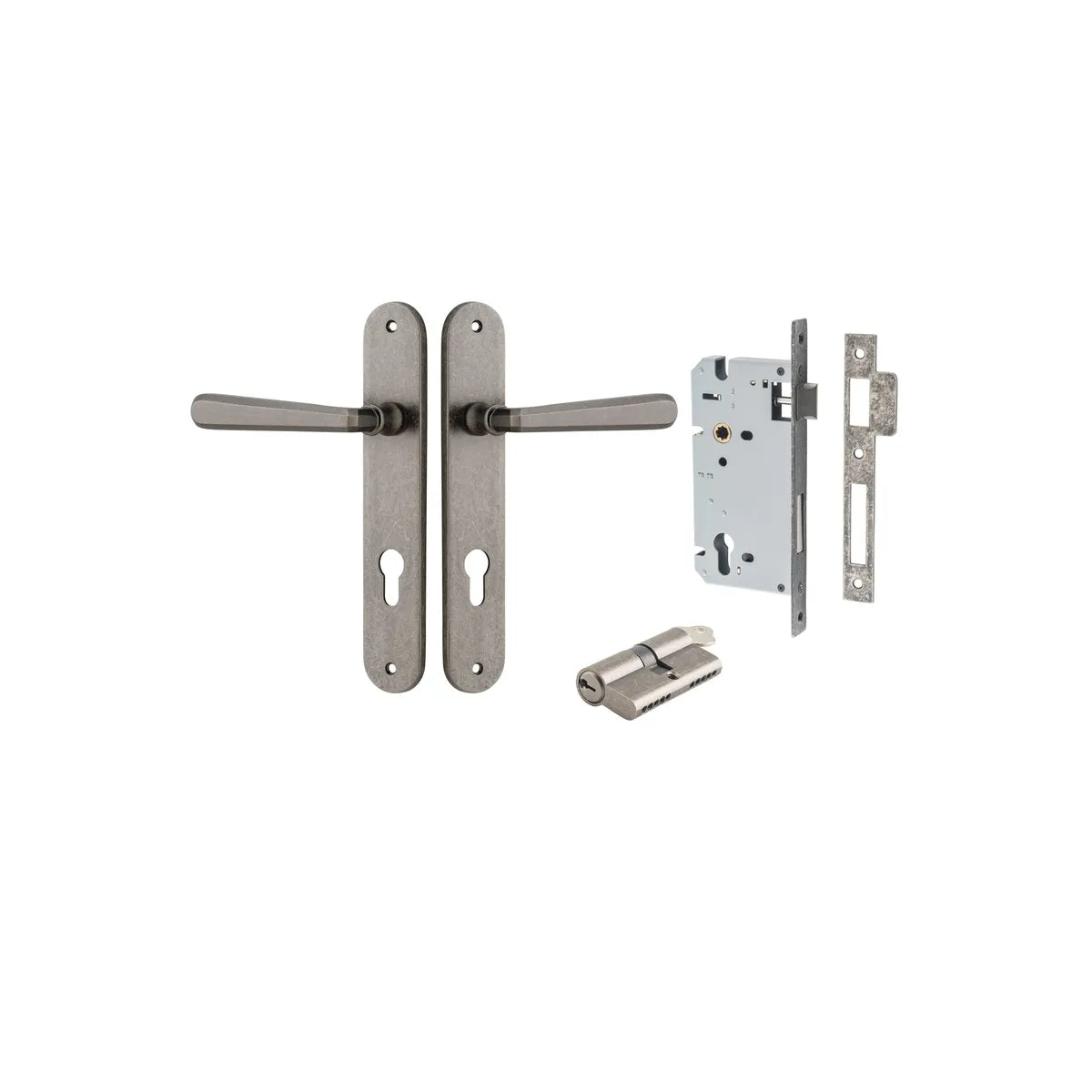 Copenhagen Lever - Oval Backplate Entrance Kit with High Security Lock - entrance set configuration (3 of 14)