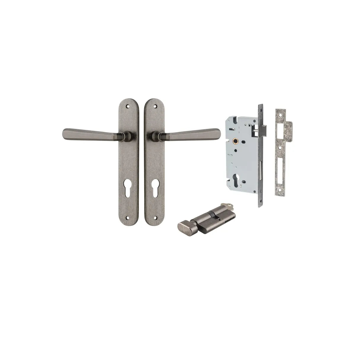 Copenhagen Lever - Oval Backplate Entrance Kit with High Security Lock - entrance set configuration (10 of 14)