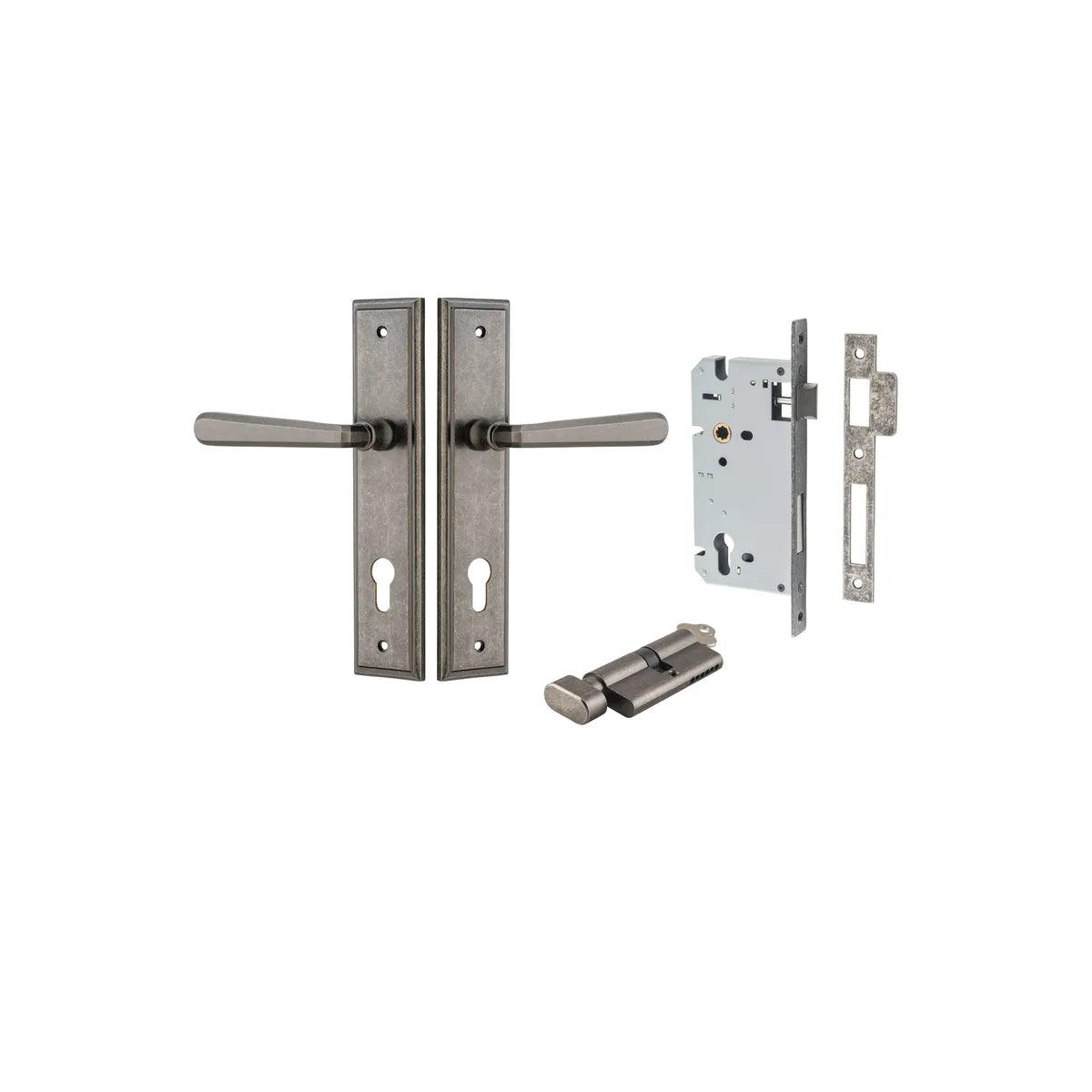 Copenhagen Lever - Stepped Backplate Entrance Kit with High Security Lock - entrance set configuration (10 of 14)