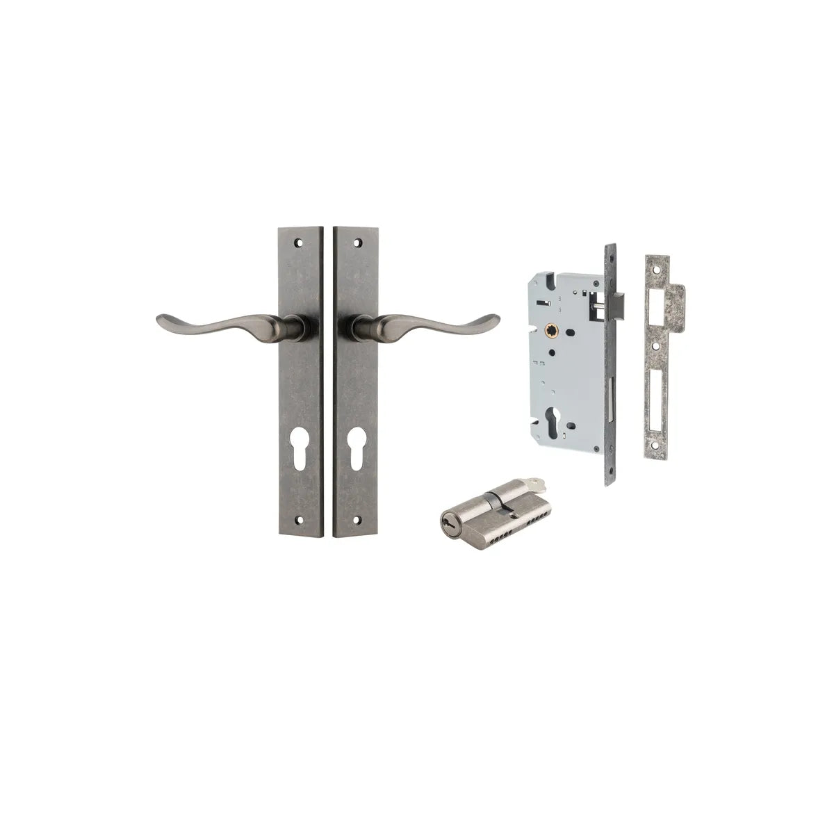 Stirling Lever - Rectangular Backplate Entrance Kit with High Security Lock - entrance set configuration (3 of 16)