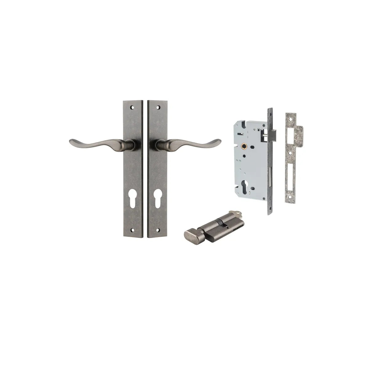 Stirling Lever - Rectangular Backplate Entrance Kit with High Security Lock - entrance set configuration (11 of 16)