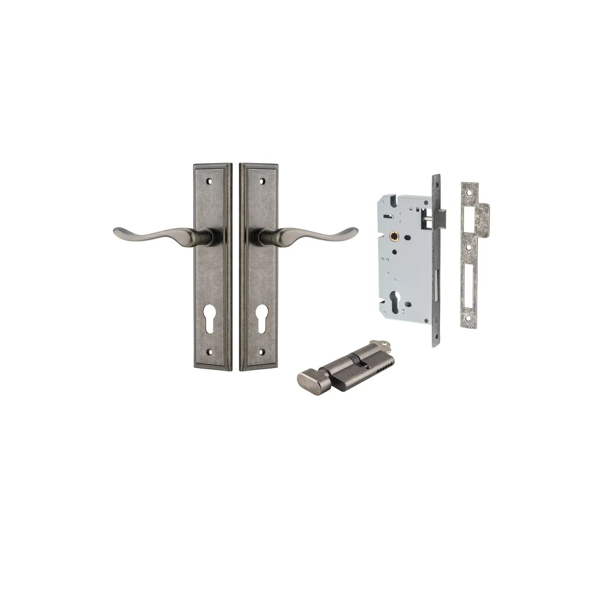 Stirling Lever - Stepped Backplate Entrance Kit with High Security Lock - entrance set configuration (11 of 16)