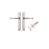 Verona Lever - Rectangular Backplate Passage Kit in Polished Nickel - finish and profile close-up