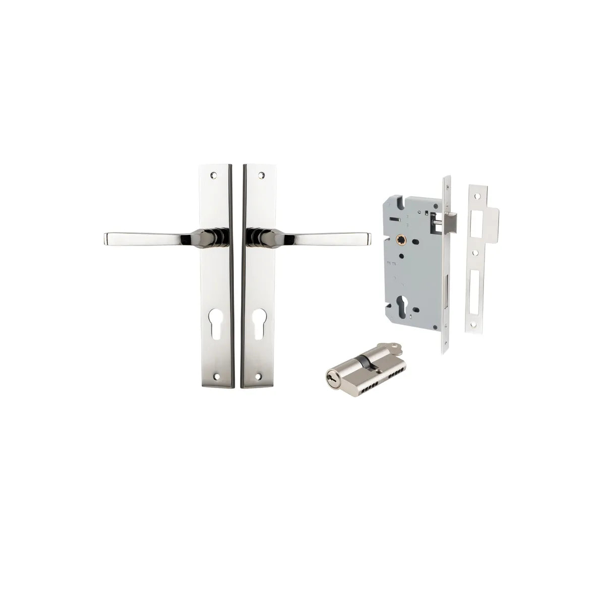 Annecy Lever - Rectangular Backplate Entrance Kit with High Security Lock - entrance set configuration (7 of 18)