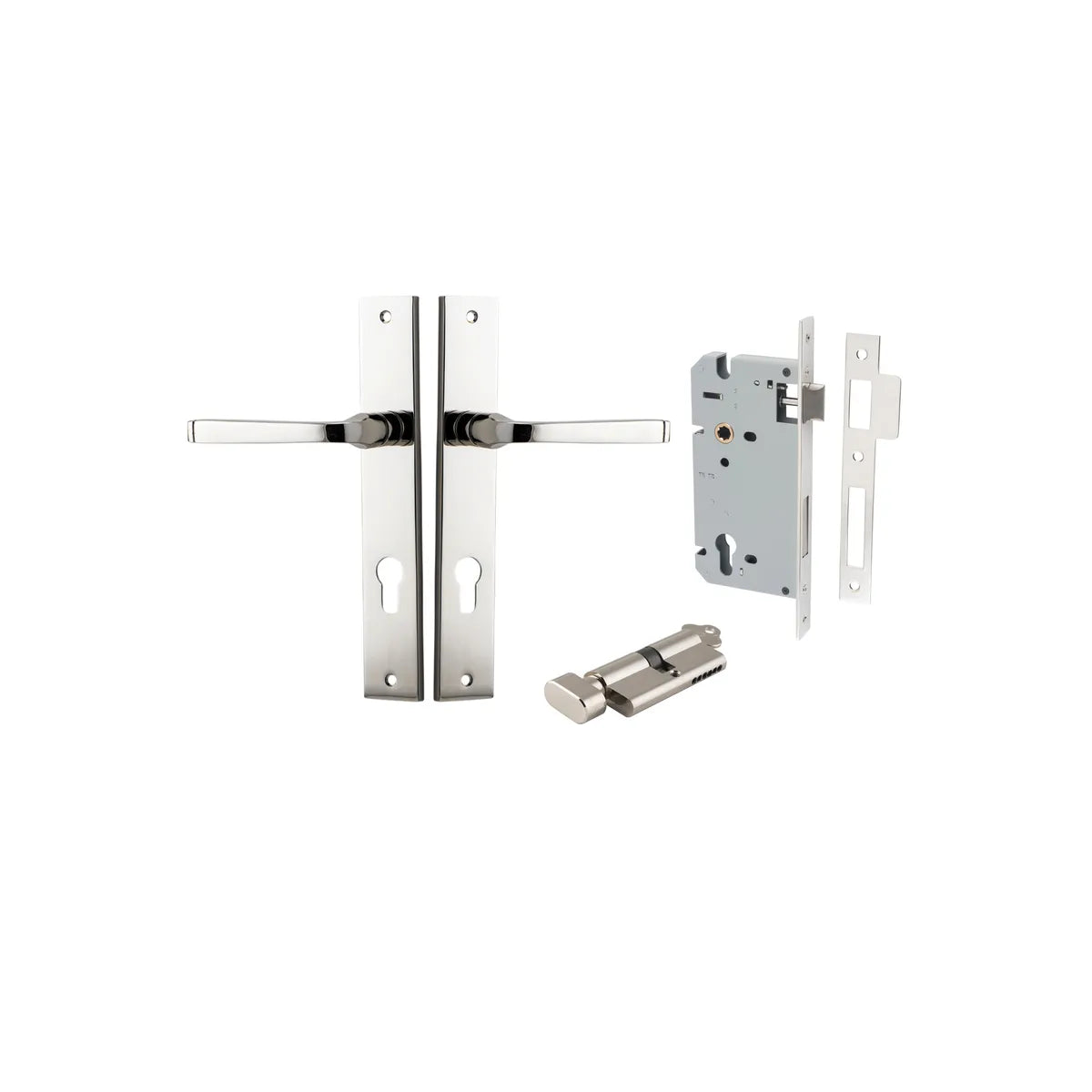 Annecy Lever - Rectangular Backplate Entrance Kit with High Security Lock - entrance set configuration (16 of 18)