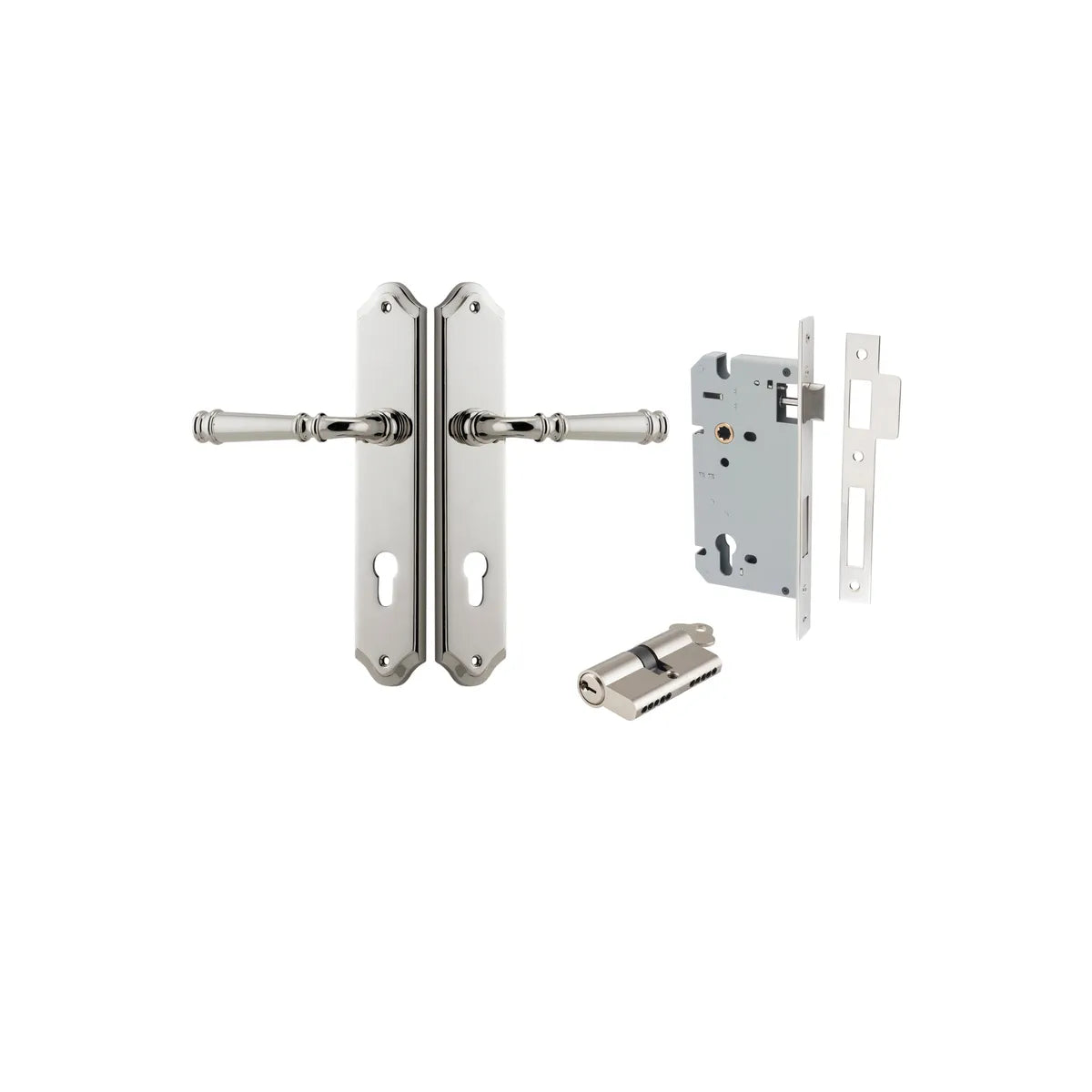 Verona Lever - Shouldered Backplate Entrance Kit with High Security Lock