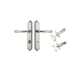 Verona Lever - Shouldered Backplate Privacy Kit with Privacy Turn in Polished Nickel - privacy set configuration